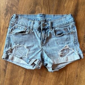 Old Navy Light Blue Distressed Jean Shorts